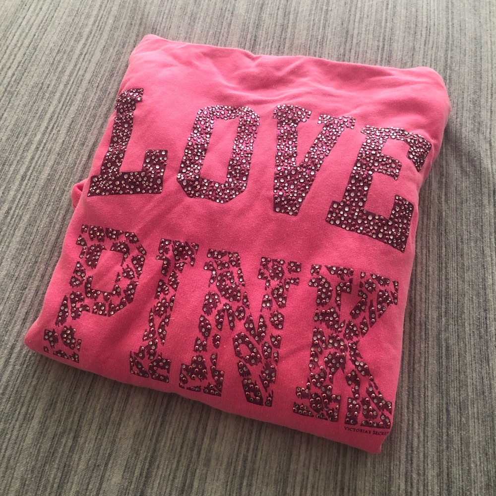 Pink ( Victoria’s Secret) rhinestone hoodie szM